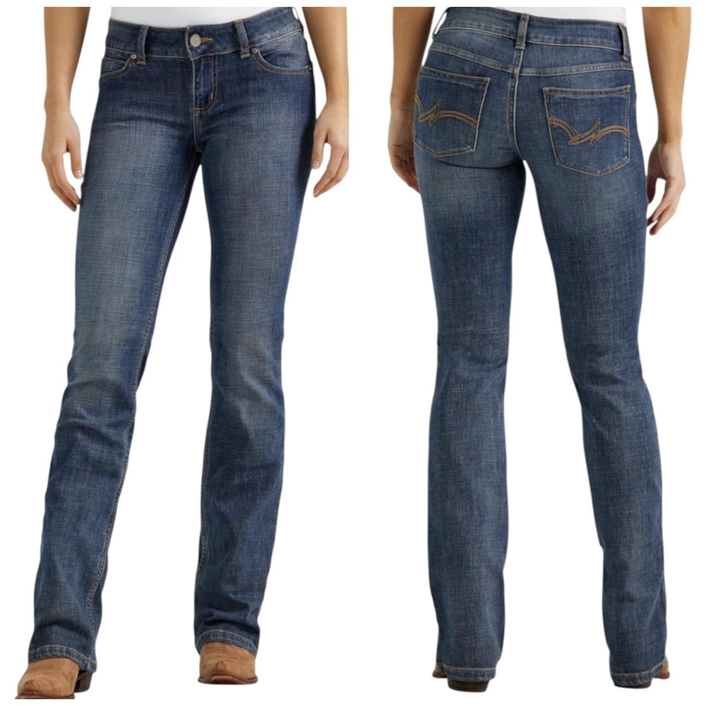 Wrangler Bootcut Jeans Blue Denim Junior Girls 17x34 (12-14) High Rise Cowgirl
